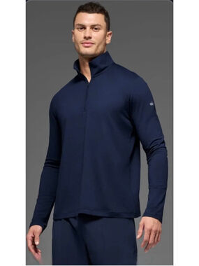 Alo Yoga Conquer 1/4 Zip Reform Long Sleeve Navy Size XL